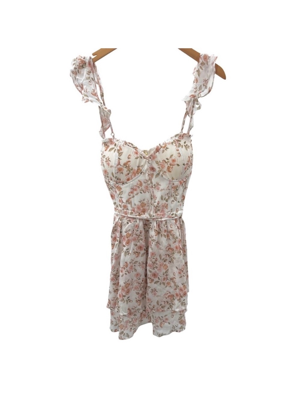 Altar'd State Rose Floral Ruffle Mini Dress - Picture 2 of 6